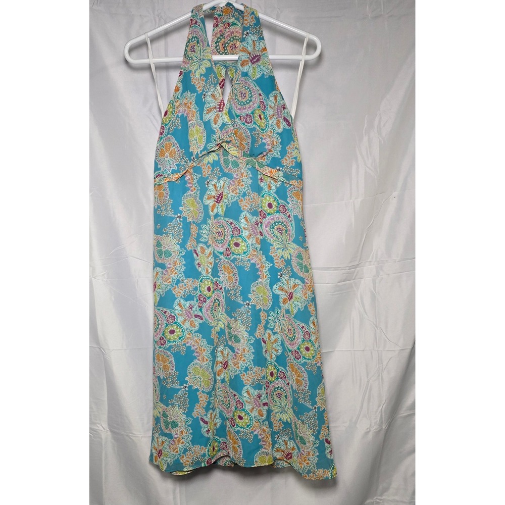 Dressbarn Womens Halter Midi Dress Paisley boho Floral Print Size 6 coquette